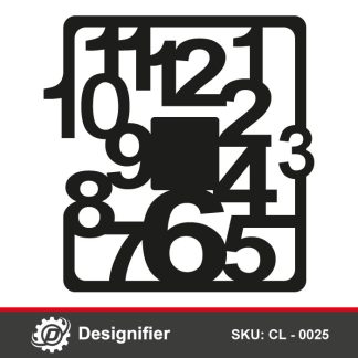 You can create an innovative and unique wall clock by using the digital design Asymmetric Analog Wall Clock DXF CL 0025