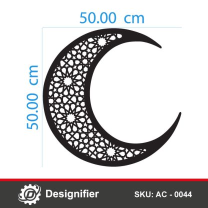Islamic pattern crescent moon DXF AC 0044 part 1 dimensions