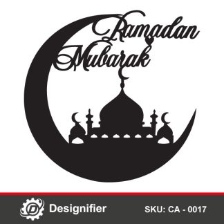 You can create incredible Islamic decorations with Ramadan Mubarak Masjed DXF CA 0017 Art Work using metals, wood, or any other material