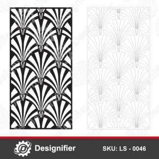 Create awesome decorations by using Fan Pattern Privacy Screen DXF LS0046 in doors, windows, garden fences, wall screens and many decorative applications