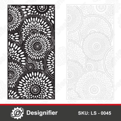 You can use Round Flower Privacy Screen DXF LS0045 vector design to make awesome decorations in windows, doors, wall screens, stained glass, garden fences, and wall painting