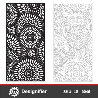 You can use Round Flower Privacy Screen DXF LS0045 vector design to make awesome decorations in windows, doors, wall screens, stained glass, garden fences, and wall painting