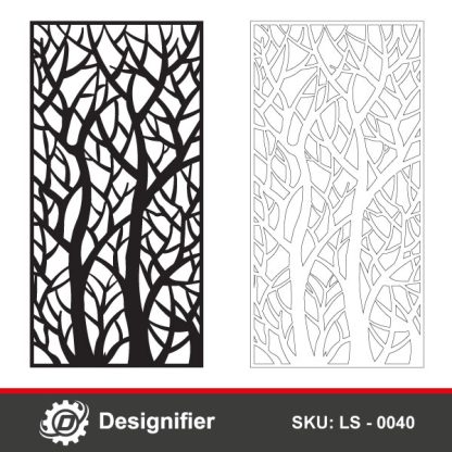You can use Tree Trunks Privacy Screen DXF LS 0040 digital design to make awesome decorations in windows, doors, wall screens, stained glass, garden fences, and many decorative applications