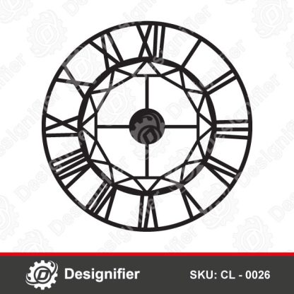 You can create exceptional wall Clocks by using the Connected Lines Roman Clock DXF CL0026 digital design