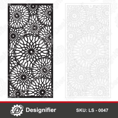 You can use Geometric Flower Privacy Screen DXF LS0047 to make incredible decorations in windows, doors, stained glass, and garden fences
