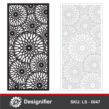 You can use Geometric Flower Privacy Screen DXF LS0047 to make incredible decorations in windows, doors, stained glass, and garden fences