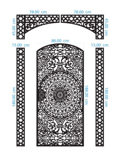 Center Mandala Ornament Gate DXF GA0009 Dimensions