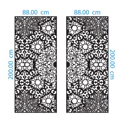 Corner Ornament Gate DXF GA0003 Dimensions