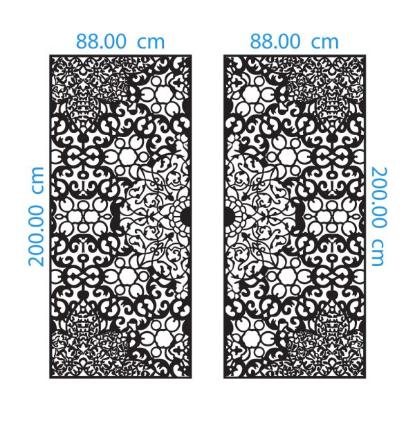 Corner Ornament Gate DXF GA0003 Dimensions