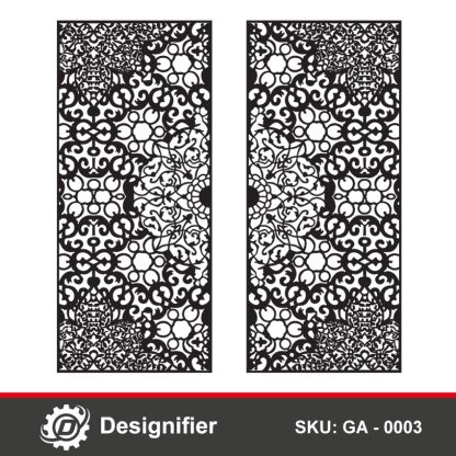 You can make an Awesome Metal Gate for a house or villa by using Corner Ornament Gate DXF GA0003 vector design