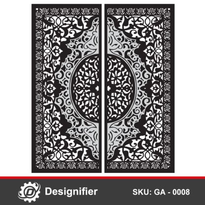 You can make awesome gates and doors by using digital vector design Double Layer Ornament Gate GA0008
