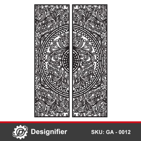 Dual Scroll Gate DXF GA0012 digital vector design enables  you to make wonderful and stylish doors, and windows for houses and small villas