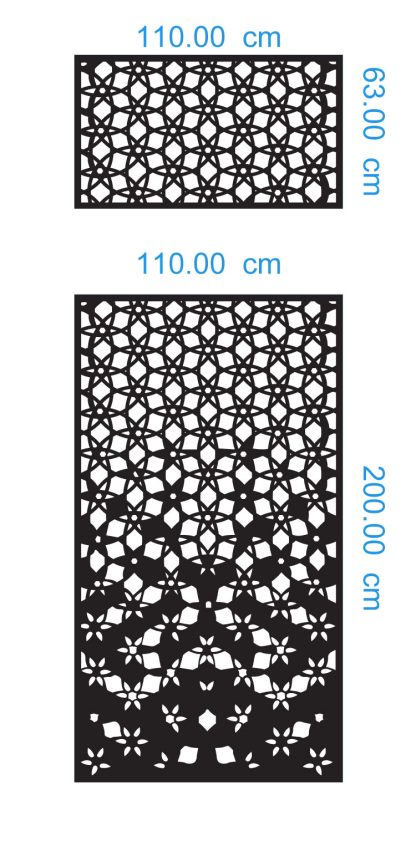 Intersect Circles Black Shade Door DXF Dimensions