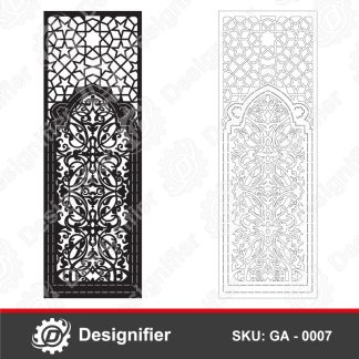 You can use the Islamic Symmetric Ornament Door GA0007 digital design to make a wonderful and luxurious Door for villas, or houses