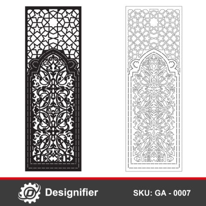 You can use the Islamic Symmetric Ornament Door GA0007 digital design to make a wonderful and luxurious Door for villas, or houses