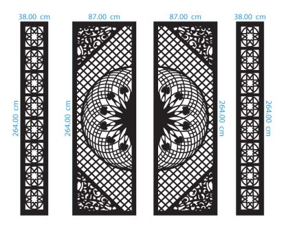 Modern Mandala Gate DXF GA0016 Dimensions