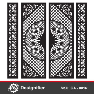 You can create awesome modern gates for villas, or houses by using Modern Mandala Gate DXF GA0016 Vector file for Laser or Plasma Cutting