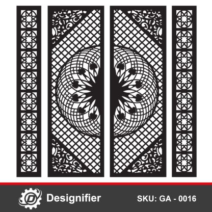 You can create awesome modern gates for villas, or houses by using Modern Mandala Gate DXF GA0016 Vector file for Laser or Plasma Cutting