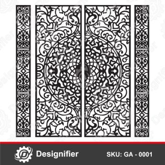 You can use Oriental Ornament Gate DXF GA0001 to make a wonderful and luxurious gate for palaces, villas, or houses