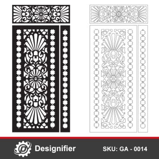 You can make an incredible and awesome door for houses by using Simple Ornament Single Door DXF GA0014 vector design