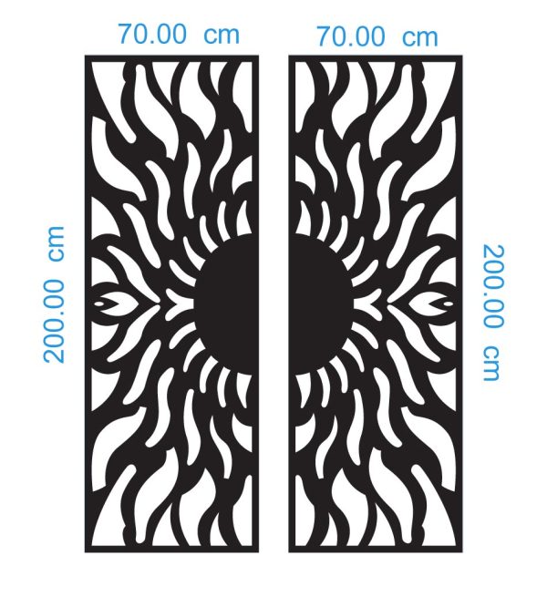 Sun Fire Gate Design DXF GA0005 Dimensions