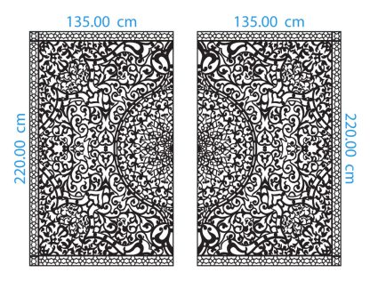 Symmetric Ornament Gate DXF GA0002 Dimensions