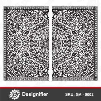 Use Symmetric Ornament Gate DXF GA0002 to make a wonderful and luxurious gate for villas, houses, or large homes