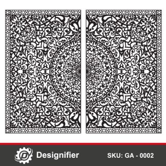 Use Symmetric Ornament Gate DXF GA0002 to make a wonderful and luxurious gate for villas, houses, or large homes