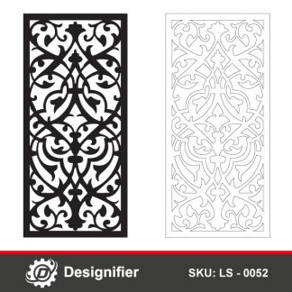 Column Symmetric Ornament DXF LS0052 Vector design can be used in Ceilings, Columns, Privacy Screens, and furniture decoration