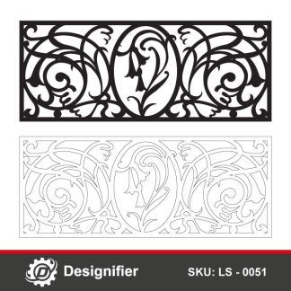 You can use Modern Ornament Railing DXF LS0051 design to make awesome Balcony railings and garden fences