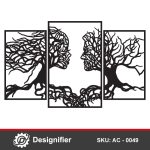 Tree Human Faces DXF AC0049, CDR SVG File For Laser CNC Cutter ...
