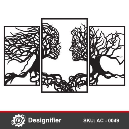 You can make very nice decorations using Tree Human Faces DXF AC0049 Vector Design
