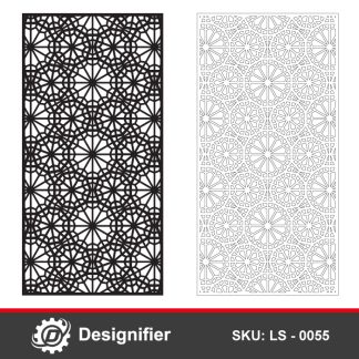 You can create awesome decorations on walls, room dividers, and furniture by using the Geometric Polygon Privacy Screen DXF LS0055 vector design