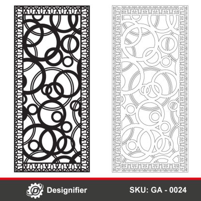 You can create stylish doors by using the Intersected Circles Door DXF GA0024 vector file to make it by Plasma or Laser cutting technology