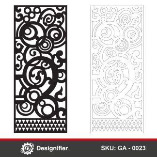 You can make luxurious doors for villas, or houses by using Modern Scroll Ornament Door DXF GA0023 vector design