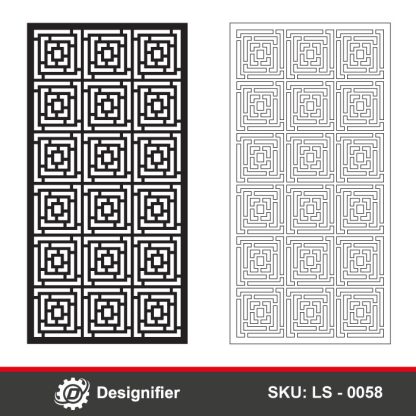 You can create innovative decorative panels by using the Geometric Grid Privacy Screen DXF LS0058 vector file with laser cut or plasma