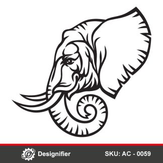 You can create awesome wall decoration by using Elephant Head DXF AC0059 vector design for Laser or CNC cutting