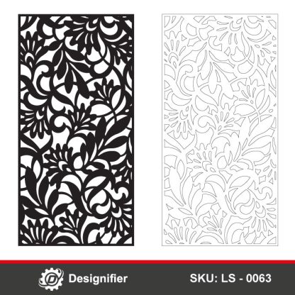 You can create awesome wall dividers and partitions by using the Honeysuckle Privacy Screen DXF LS0063 vector file with Laser cutting and CNC technology