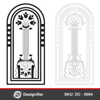 You can decorate wood pieces through CNC Router machines and frosted glass with Sandblast technology by using Lotus Flower Curved Frame DXF DC0004 vector design