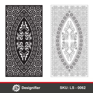You can create nice decorative panels by using Oriental Privacy Screen DXF LS0062 in Laser cutting and CNC operations for room dividers and decor applications