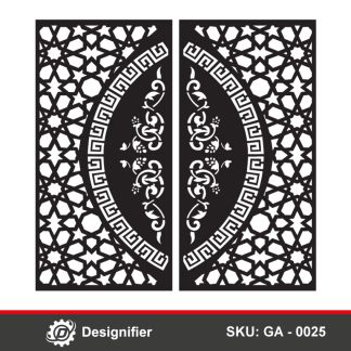 You can create the best Islamic Gates by using Arabesque Curved Center Gate DXF GA0025 vector file in Plasma and Laser cutting operations