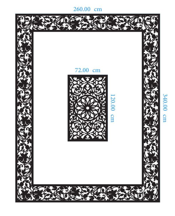 Floral Ornament Frame DXF LS0077 Dimensions