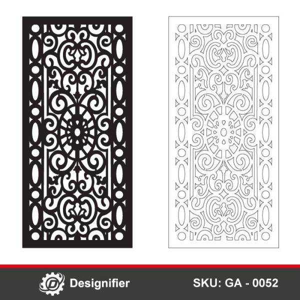 You can make nice and clean doors by using Ovals Ornament Door DXF GA0052 vector design in Laser cutting and Plasma CNC manufacturing