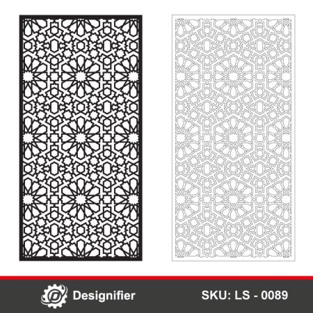 You can make an awesome Islamic room divider by using the Islamic Arabesque Privacy Screen DXF LS0089 digital vector file in Laser cutting or CNC machining