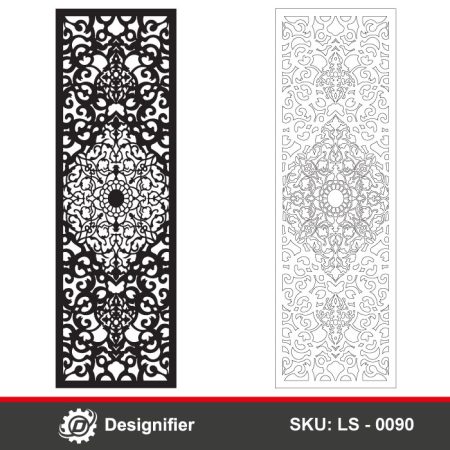 You can create amazing doors or room dividers by using the Oriental Door Ornaments DXF LS0090 vector file in Laser cutting, Plasma cutting, or CNC operations