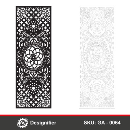 You can make awesome doors by using the Lotus Flower Door DXF GA0064 vector design in Laser cutting or Plasma CNC metal manufacturing
