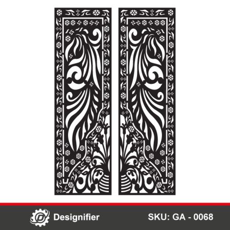 You can make a simple and nice gate by using the Floral Border Gate DXF GA0068 vector file in laser cutting and plasma cutting operations