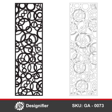 Modern Circles Pattern Door DXF GA0073 can be used to make modern doors for villas or houses by laser cutting or plasma cutting