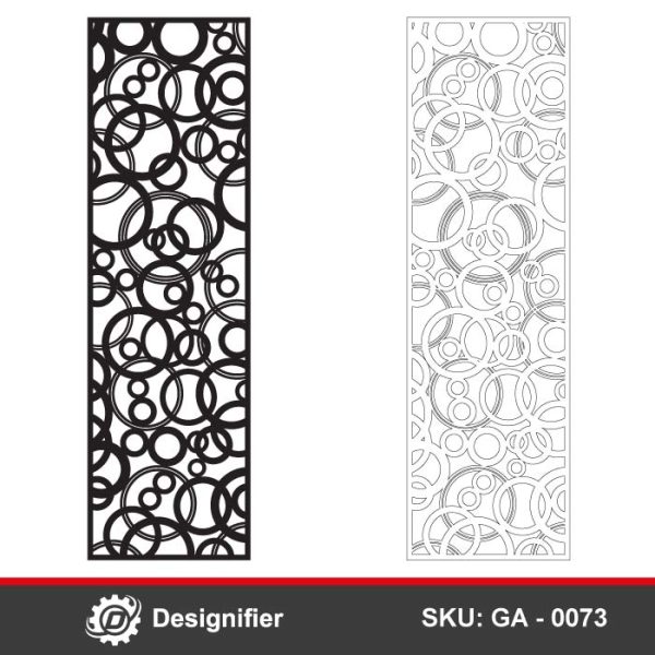 Modern Circles Pattern Door DXF GA0073 can be used to make modern doors for villas or houses by laser cutting or plasma cutting