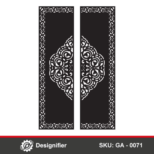 You can manufacture awesome gates by using the Vintage Frame Mandala Gate DXF GA0071 vector file in fiber laser cutting or CNC manufacturing